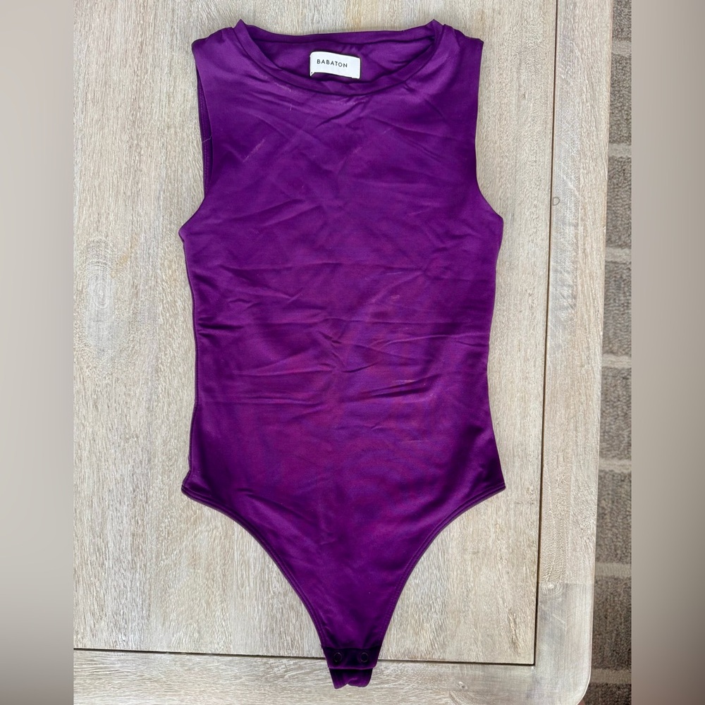 Aritzia Babaton Eggplant Purple Bodysuit 2XS